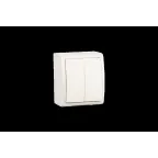 15 Aqua Выключатель двухклавишный IP54 10А 250В винтовой зажим S15A слоновая кость