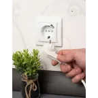 Розетка 1-местная СП с/з Минск 16А белая с защитными шторками с USB