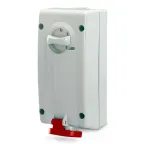 Розетка наружной установки IP44 16А 3P+E+N 400В с механической блокировкой и боковым расположением разъема