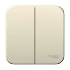 BLANCA двухклавишный выключатель наружный (cх.5), 6а, 250в, молочный