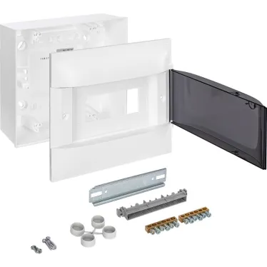 Practibox S Пластиковый щиток Навесной (ЩРн-П) 1X8 Дымчатая дверь