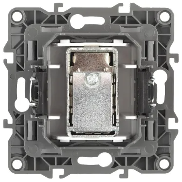 Розетка TV проходная, Эра12, графит, 12-3102-12