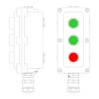                  Пост управления взрывонепроницаемый из алюминия LCSD-03-B-MB-P1G(11)x1-P1G(11)x1-P1R(11)x1-PBMB-KAEPM2MHK-20
               