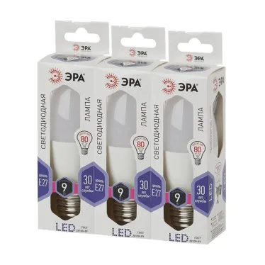 Лампа светодиодная LED B35-9W-860-E27 (диод, свеча, 9Вт, хол, E27 (10/100/3500)
