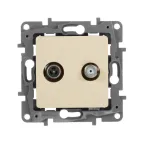 ETIKA Розетка телевизионная TV/SAT двухкабельная слоновая кость