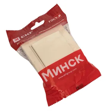 Розетка одноместная СП с заземлением Минск с крышкой 16А бежевая с защитными шторками