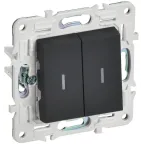 SKANDY Выключатель 2-клавишный проходной с индикацией 10А SK-V10G графит IEK