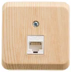 ЭТЮД Розетка открытой установки компьютерная RJ45 категория 5E сосна