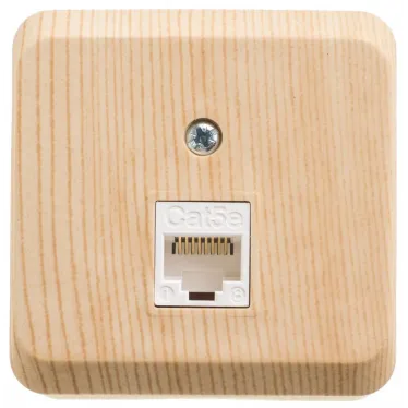 ЭТЮД Розетка открытой установки компьютерная RJ45 категория 5E сосна