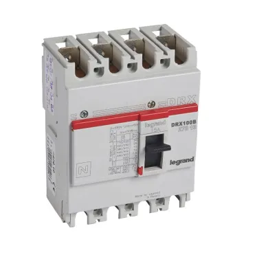 Выключатель автоматический DRX125 термомагнитный 15A 4П 10кА