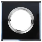 Светильник декор стекло квадрат MR16,12V/220V, 50W, хром/черный DK8 CH/BK
