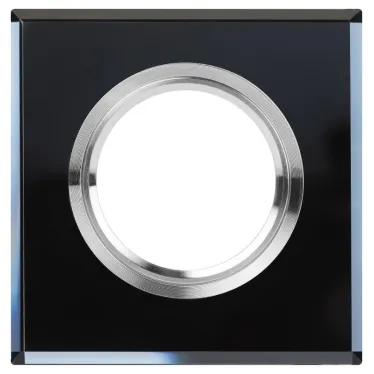 Светильник декор стекло квадрат MR16,12V/220V, 50W, хром/черный DK8 CH/BK