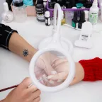 Лупа настольная 3D с подсветкой 30 LED, подставка+прищепка, белая | 31-0247 | REXANT