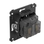 Avanti Розетка в стену, 2P+E, с защитными шторками, ''Черный квадрат''