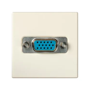 Разъём VGA, широкий, винты, S27, слоновая кость