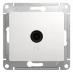 GLOSSA Розетка телевизионная TV проходная в рамку 4дБ белая