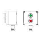                  Взрывозащищенный пост управления из полиэстера CPE-P-03-(1xP1G(11)-1xP1R(11))-1xKH2MHK(C)1Ex d e IIC Т5 Gb / Ex tb IIIC T95°C Db IP66 / КЗ
               