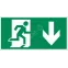 Пиктограмма (наклейка) "ФИГУРА / СТРЕЛКА ВНИЗ" 300х150мм для аварийно-эвакуационного Свет-к а Giant/Vision/IP65 Basic | V5-EM03.60.003.021 | VARTON