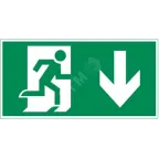Пиктограмма (наклейка) "ФИГУРА / СТРЕЛКА ВНИЗ" 300х150мм для аварийно-эвакуационного Свет-к а Giant/Vision/IP65 Basic | V5-EM03.60.003.021 | VARTON