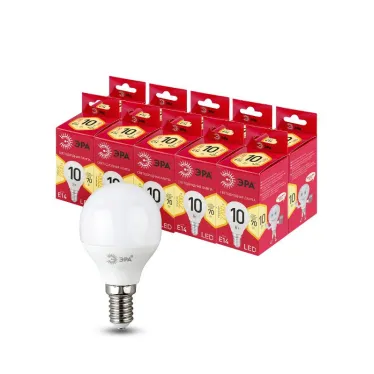Лампа светодиодная Е14 10Вт шар теплый RED LINE LED P45-10W-827-Е14 R E14 /