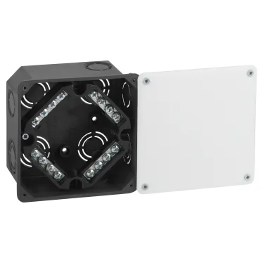 Коробка распаячнаяKRT-k-107-107-50 для твердых стен, клеммник, крышка IP42