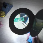 Лупа на струбцине , круглая, 5D, с подсветкой 90 LED, черная | 31-0406 | REXANT