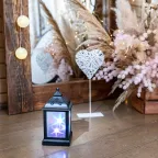 Декоративный фонарь 11х11х22,5 см, черный корпус, цвет свечения RGB с эффектом мерцания | 513-064 | NEON-NIGHT