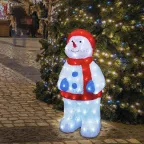 Акриловая светодиодная фигура Снеговик в синих варежках 31х25х59 см, IP65, понижающий трансформатор в комплекте | 513-283 | NEON-NIGHT