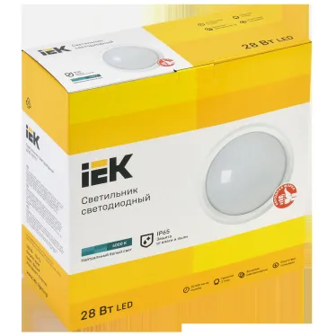 Светильник светодиодный пылевлагозащищенный для ЖКХ ДПО 5070 28Вт 4000К IP65 круг белый | LDPO0-5070-28-4000-K01 | IEK