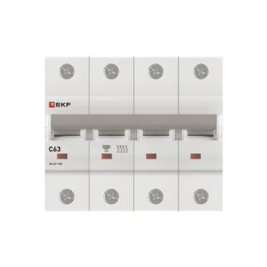 Автоматический выключатель ВА 47-125 4P 63А (C) 15кА PROXIMA  | mcb47125-4-63C | EKF