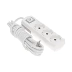 Удлинитель PREMIUM 3 гнезда, 3м, 3х1,5мм², с/з, с выключателем, белый | 13-4104 | REXANT