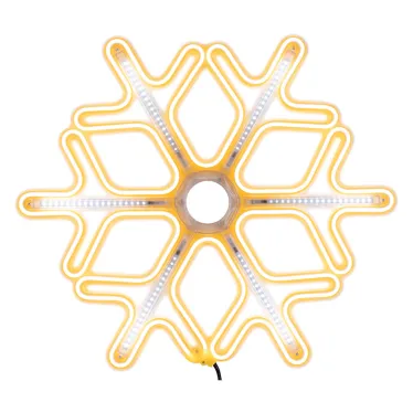 Фигура Снежинка из гибкого неона с эффектом тающих сосулек, 60х60 см, цвет свечения теплый белый/белый | 501-226 | NEON-NIGHT