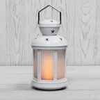 Декоративный фонарь 12х12х20,6 см, белый корпус, теплый белый цвет свечения с эффектом пламени свечи | 513-067 | NEON-NIGHT