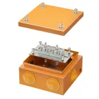                  Коробка стальная FS с кабельными вводами и клеммниками IP55 150х150х80мм 4р 450V 20A 10мм.кв нерж.контакт
               