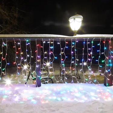 Гирлянда "Светодиодный Дождь" 2х1,5м, прозрачный провод, 230 В, диоды RGB, 300 LED свеч.с динамикой при приобр.контрол.245-907 | 245-309 | NEON-NIGHT