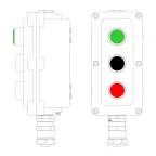 Пост управления взрывонепроницаемый из алюминия LCSD-03-B-MC-L1G(220)x1-P1B(11)x1-P1R(11)x1-PCMB-KAEPM3MHK-20