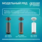 Светильник светодиодный накладной/подвесной HD034 12W (черный/черный) 4100K 79*200мм 1/10 | HD034 | Gauss