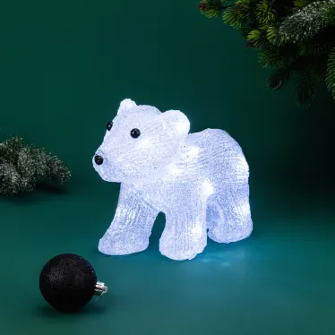 Акриловая светодиодная фигура "Медвежонок" 24х11х18 см, 4,5 В, 3 батарейки AA (не входят в комплект), 16 светодиодов, | 513-312 | NEON-NIGHT
