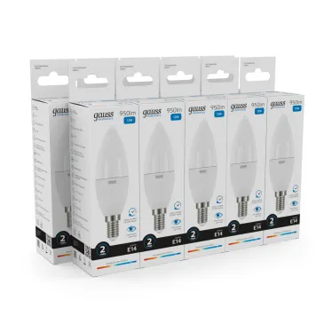 Лампа светодиодная Elementary Свеча 12W 950lm 6500K Е14 LED 1/10/100 | 33132 | Gauss