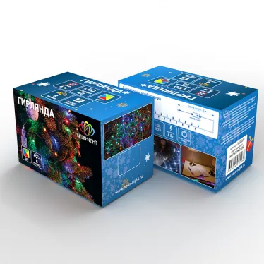 Гирлянда «Кластер LED» 3 м, темно-зеленый ПВХ IP20, 288 диодов, цвет мультиколор | 303-629 | NEON-NIGHT