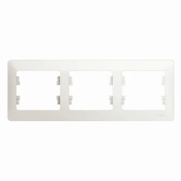 GLOSSA Рамка 3 поста горизонтальная перламутр