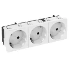 Розетка 3х2К+3 под углом 33° шторки 16А 250В (45х135 мм - 3 модуля Modul45) белая