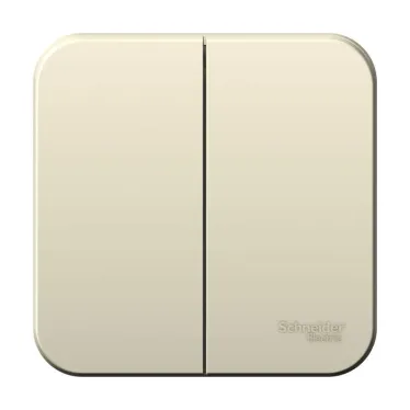 BLANCA двухклавишный выключатель наружный (cх.5), 6а, 250в, молочный