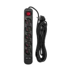                 Удлинитель STANDARD 5 гнезд, 5 м, 3х1,0 мм2, с/з, с выключателем, 2 USB, черный
               