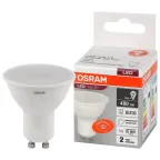 Лампа светодиодная LED 6 Вт GU10 4000К 480Лм спот 220 В (замена 50Вт) OSRAM