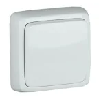 Выключатель открытой установки, одноклавишный, с изолирующей пластиной, цвет белый | ВА16-113 | HEGEL