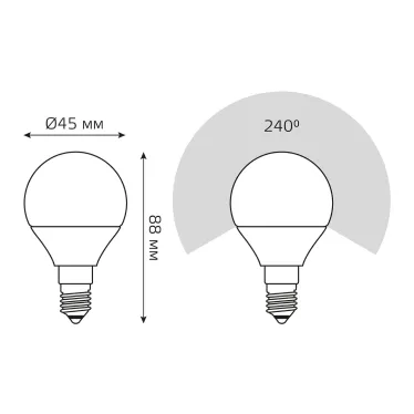 Лампа светодиодная LED Elementary Шар 12W 880lm E14 3000K | 53112 | Gauss