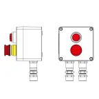                  Взрывозащищенный пост управления из полиэстера CPE-P-03-(1xLR(250)-1xP3E(11))-2xKA2MHK(C)1Ex d e IIC Т5 Gb / Ex tb IIIC T95°C Db IP66 / КЗ / ШЗ
               