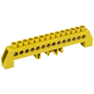 Шина PE "земля" в комбинированном DIN-изоляторе"Стойка" ШНИ-8х12-14-КС-Ж | YNN10-812-14DP-K05 | IEK