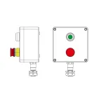Взрывозащищенный пост управления из полиэстера CPE-P-05-(1xP1G(11)-1xP3E(11))-1xKAEPM2MHK-20(C)1Ex d e IIC Т5 Gb / Ex tb IIIC T95°C Db IP66 / КЗ